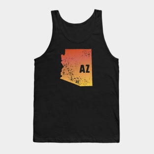 US state pride: Stamp map of Arizona (AZ letters cut out) Tank Top